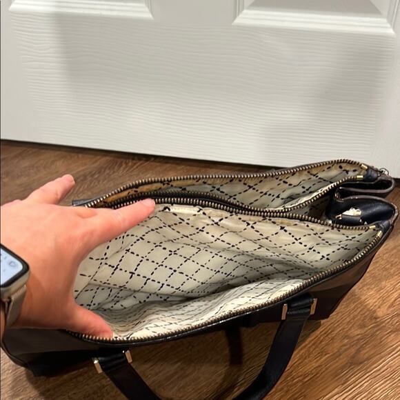 Kate Spade Navy Blue Leather Tote Bag - Picture 7 of 8